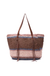 Bolsa Tote Fringes Salinas Rosa Velho