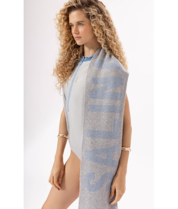 Cachecol Jacquard Aspen Cinza Claro