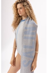 Cachecol Jacquard Aspen Cinza Claro