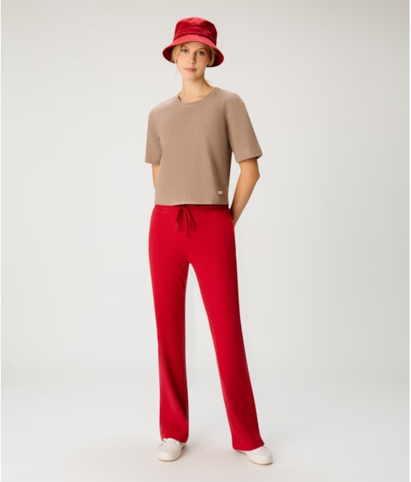 Calça Bailarina Malha Honey Vermelho