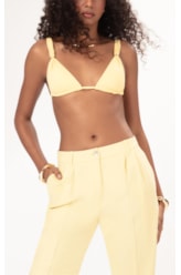 Calça Cenoura Linho Blend Amarelo Manteiga