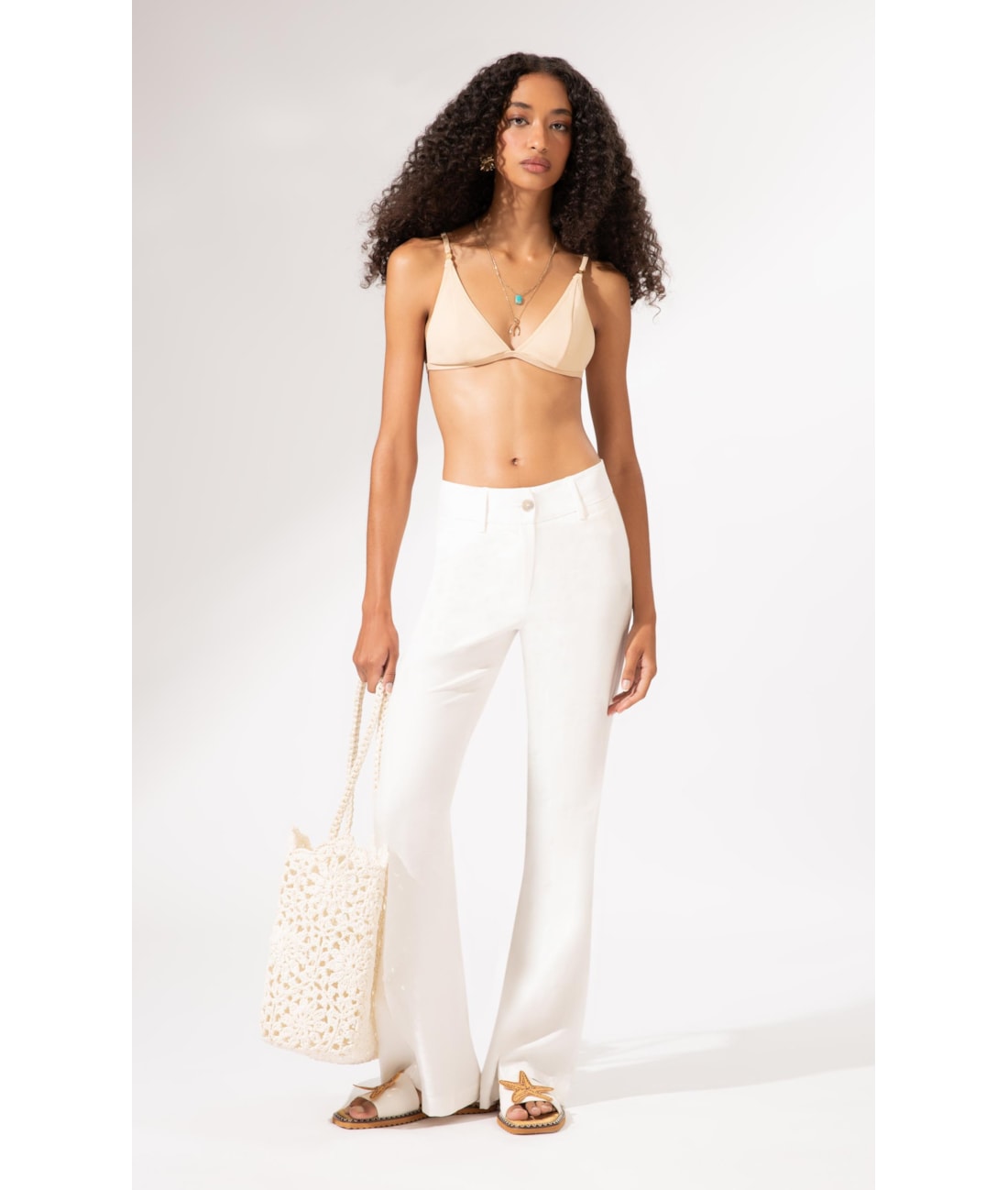 Calça Flare Alfaiataria Lyon Off White