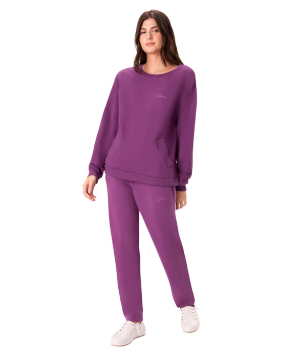 Calça Holiday Cenoura Moletom Roxo