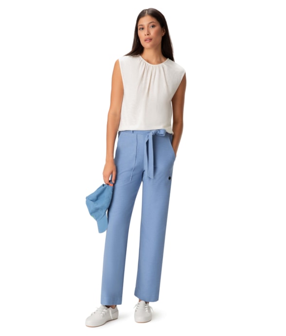 Calça Holiday Moletom Denim Azul Seco