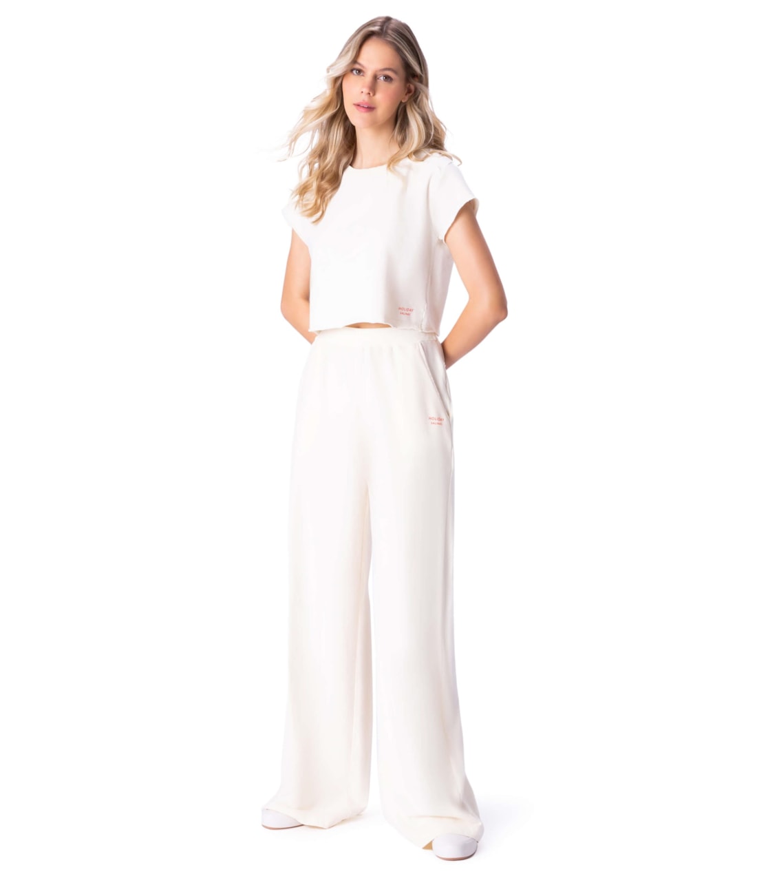 Calça Holiday Pantalona Vick Off White
