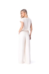 Calça Holiday Pantalona Vick Off White