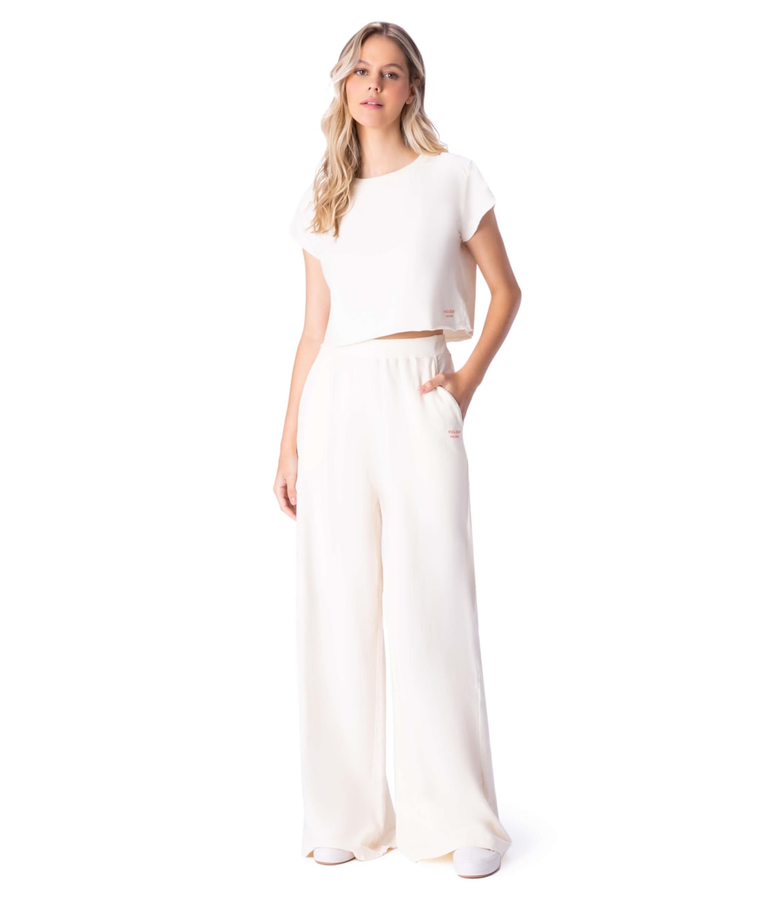 Calça Holiday Pantalona Vick Off White