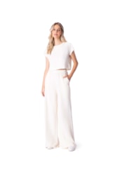 Calça Holiday Pantalona Vick Off White