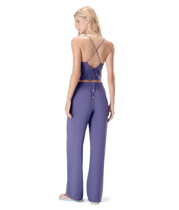 Calça Linen Blend Azul Bic