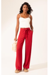 Calça Linen Blend Vermelho