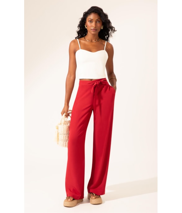 Calça Linen Blend Vermelho