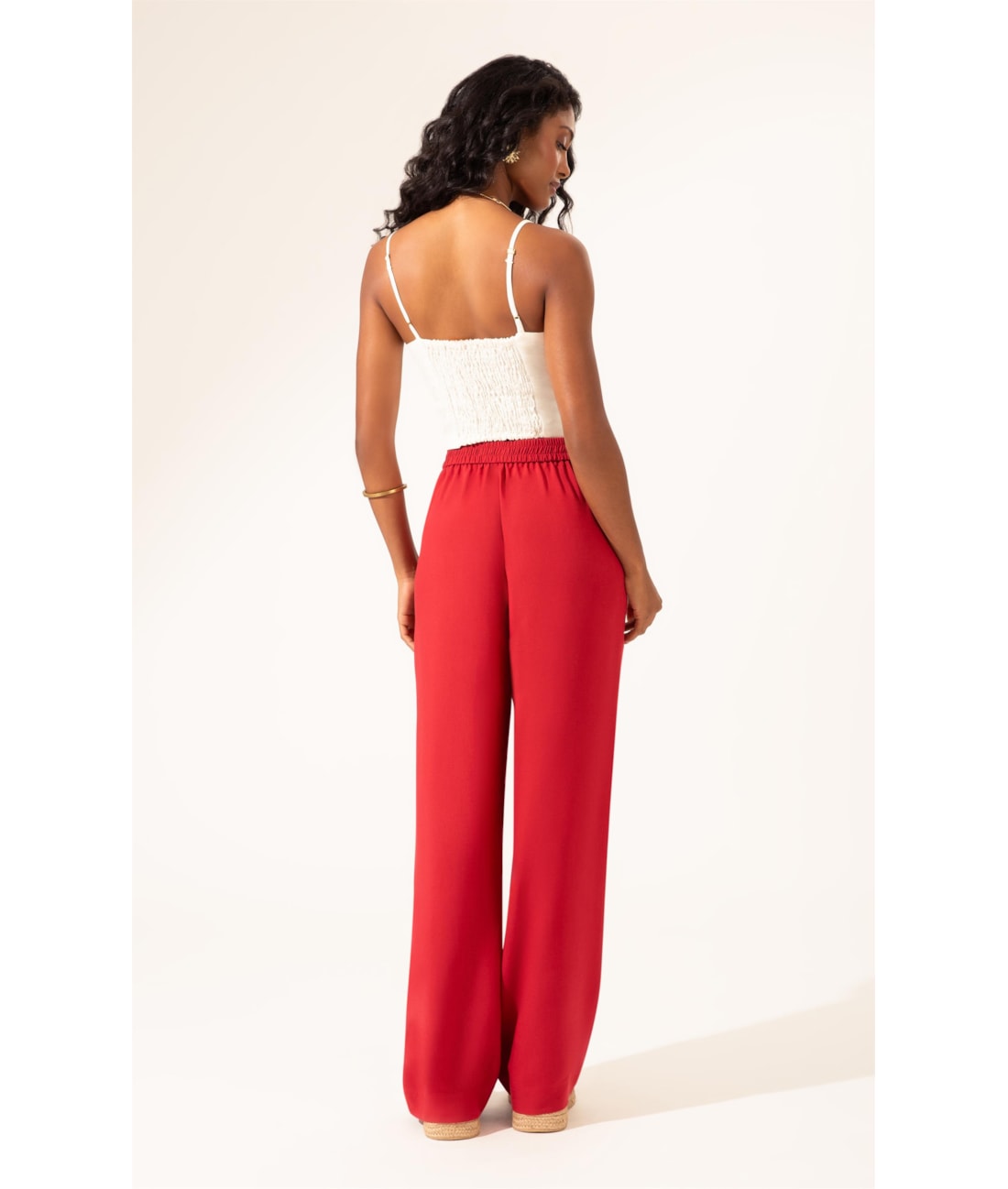 Calça Linen Blend Vermelho