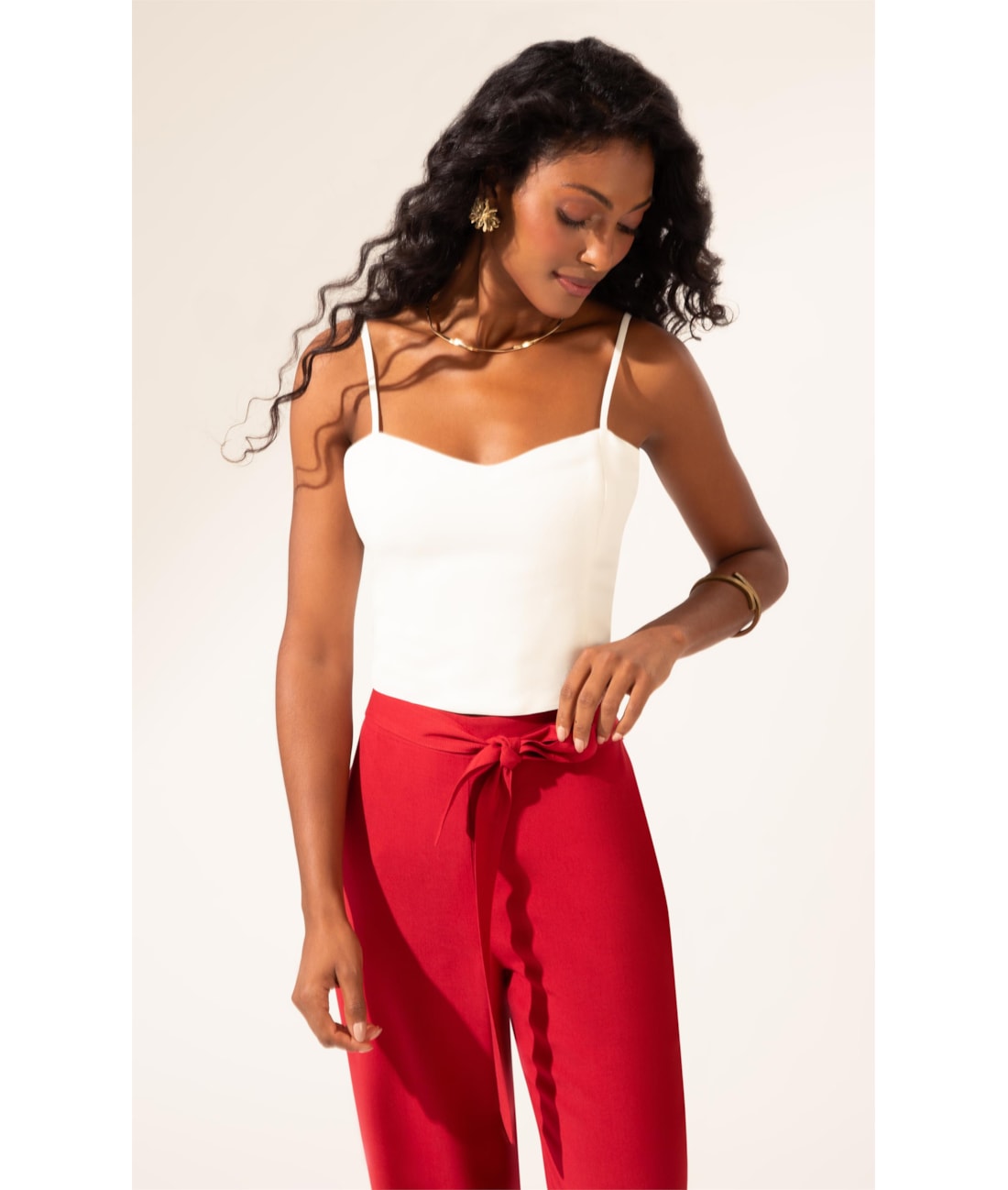 Calça Linen Blend Vermelho