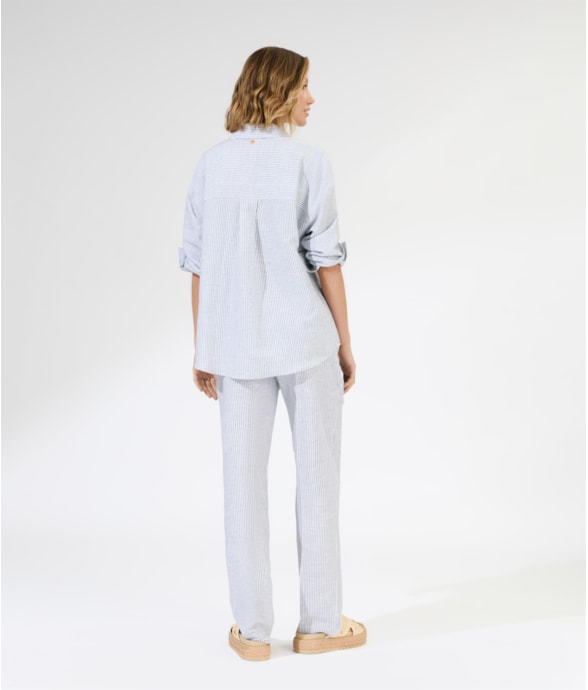 Calça Listrado Lungo Cordao Marinho