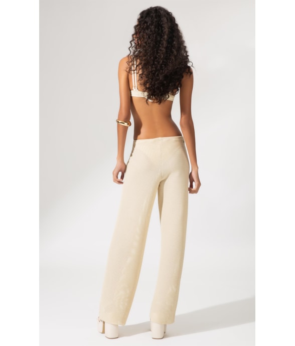 Calça Metallic Plait Natural