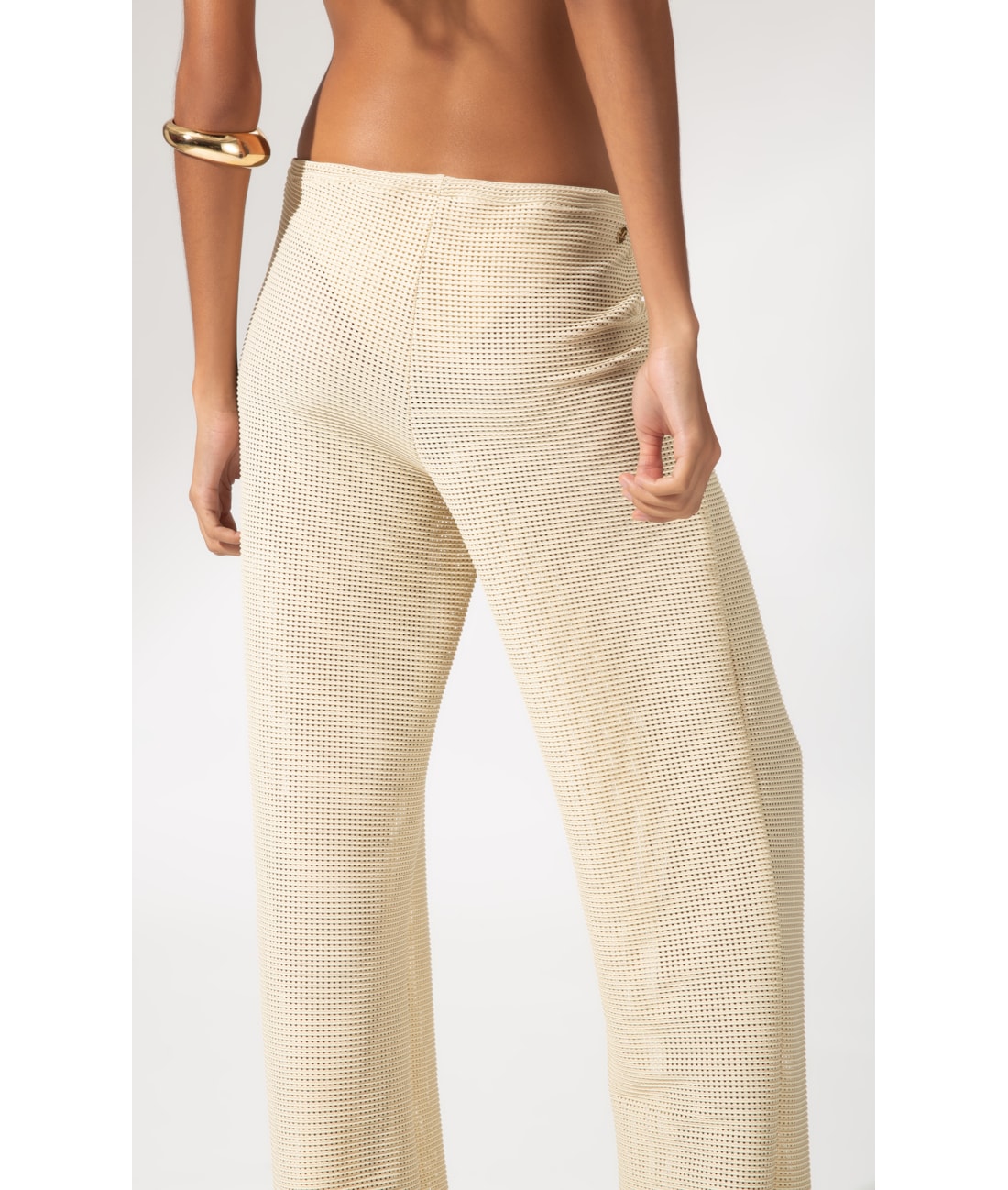 Calça Metallic Plait Natural