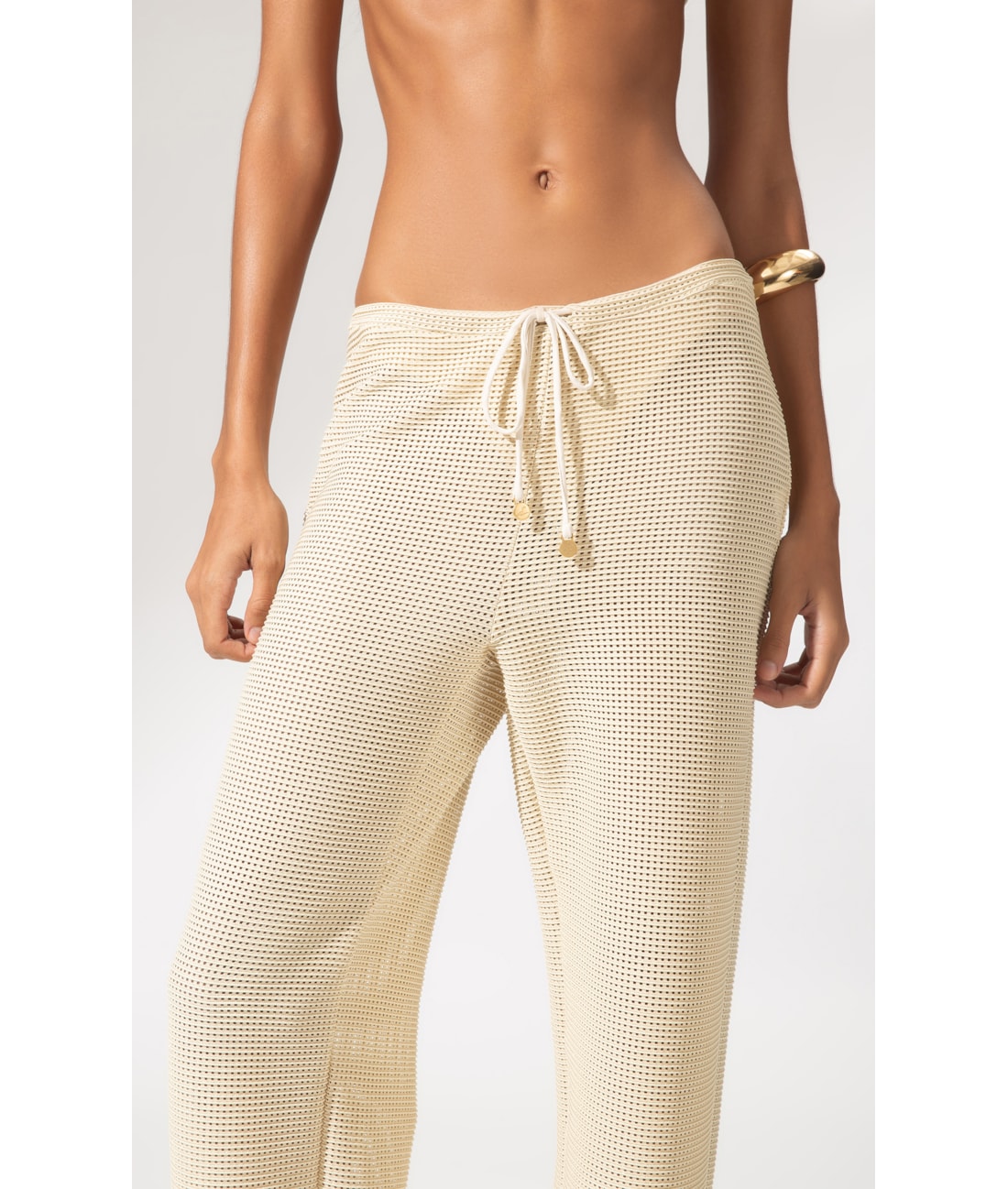Calça Metallic Plait Natural