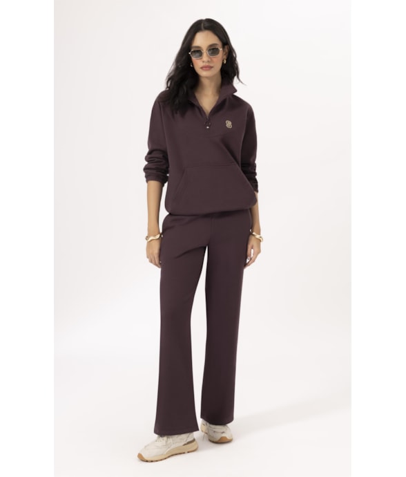 Calça Moletom Ski Dark Wine
