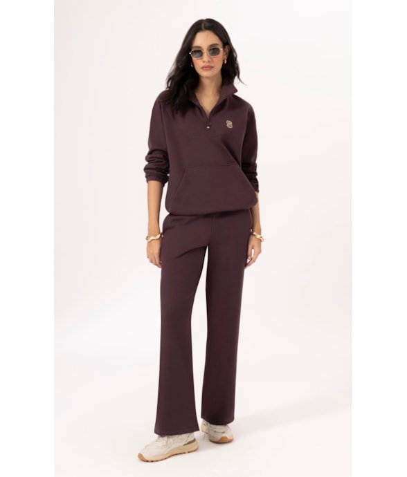 Calça Moletom Ski Dark Wine