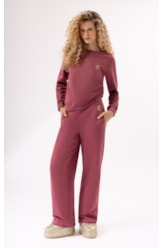 Calça Moletom Ski Rosa Velho