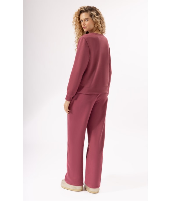 Calça Moletom Ski Rosa Velho