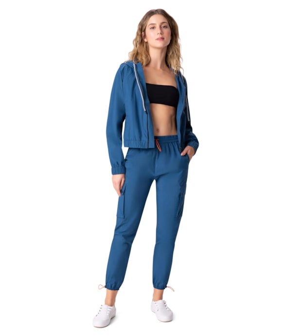 Calça Nylon Azul Jeans
