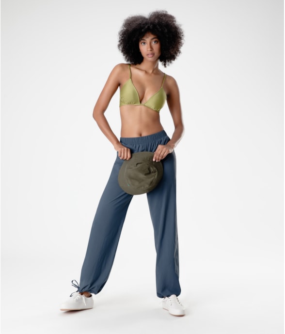 Calça Nylon Cinza Claro
