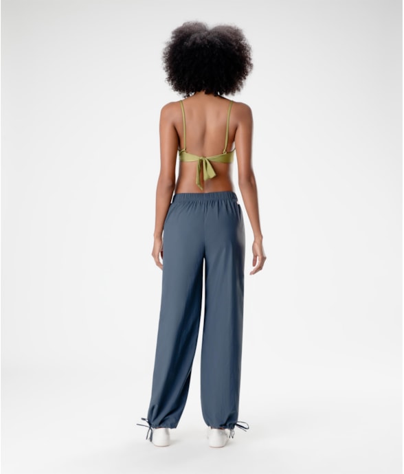 Calça Nylon Cinza Claro