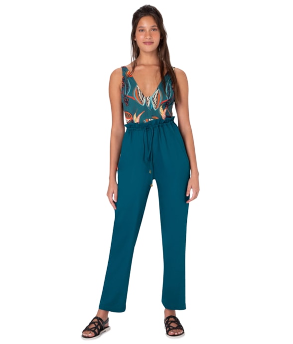 Calça Resort Clochard Visco Dobby Azul Claro