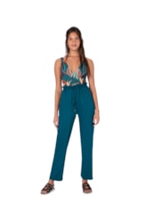 Calça Resort Clochard Visco Dobby Azul Claro
