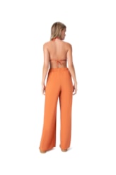 Calça Resort Linho Pantalona Laranja