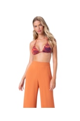 Calça Resort Linho Pantalona Laranja