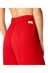 Calça Resort Linho Pantalona Vermelho
