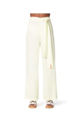 Calça Resort Pantalona Light Visco Amarelo Limao