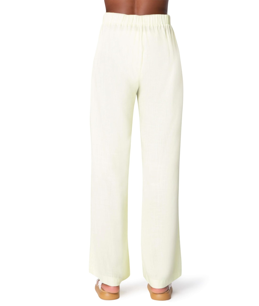 Calça Resort Pantalona Light Visco Amarelo Limao