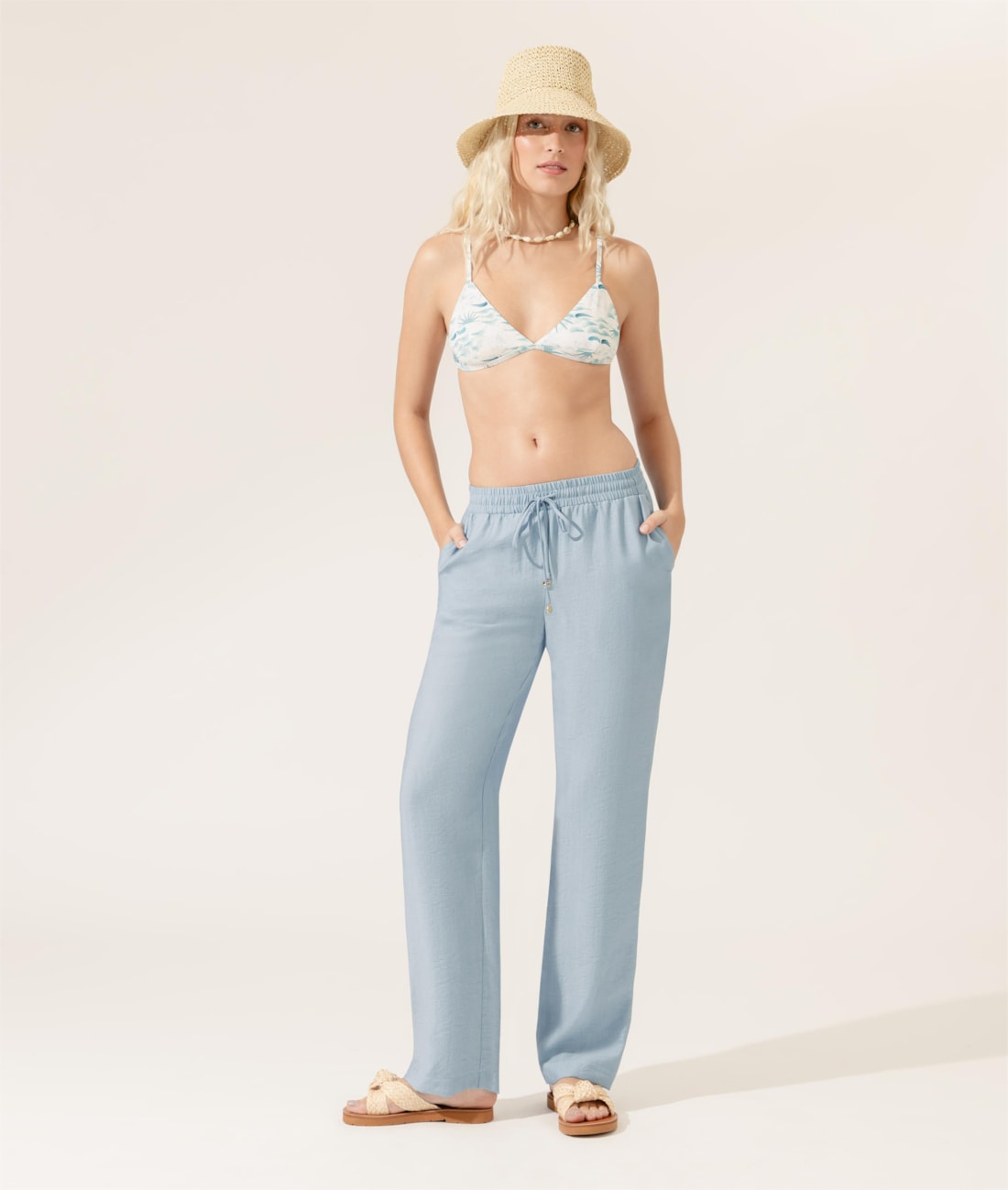 Calça Reta Aruba Azul Claro