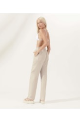 Calça Reta Cotton Linen Natural
