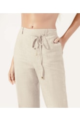 Calça Reta Cotton Linen Natural