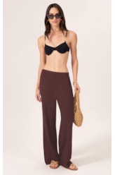 Calça Reta Cotton Plage Marrom