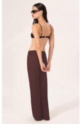 Calça Reta Cotton Plage Marrom