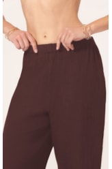 Calça Reta Cotton Plage Marrom