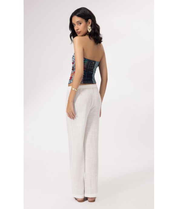 Calça Reta Cotton Plage Off White
