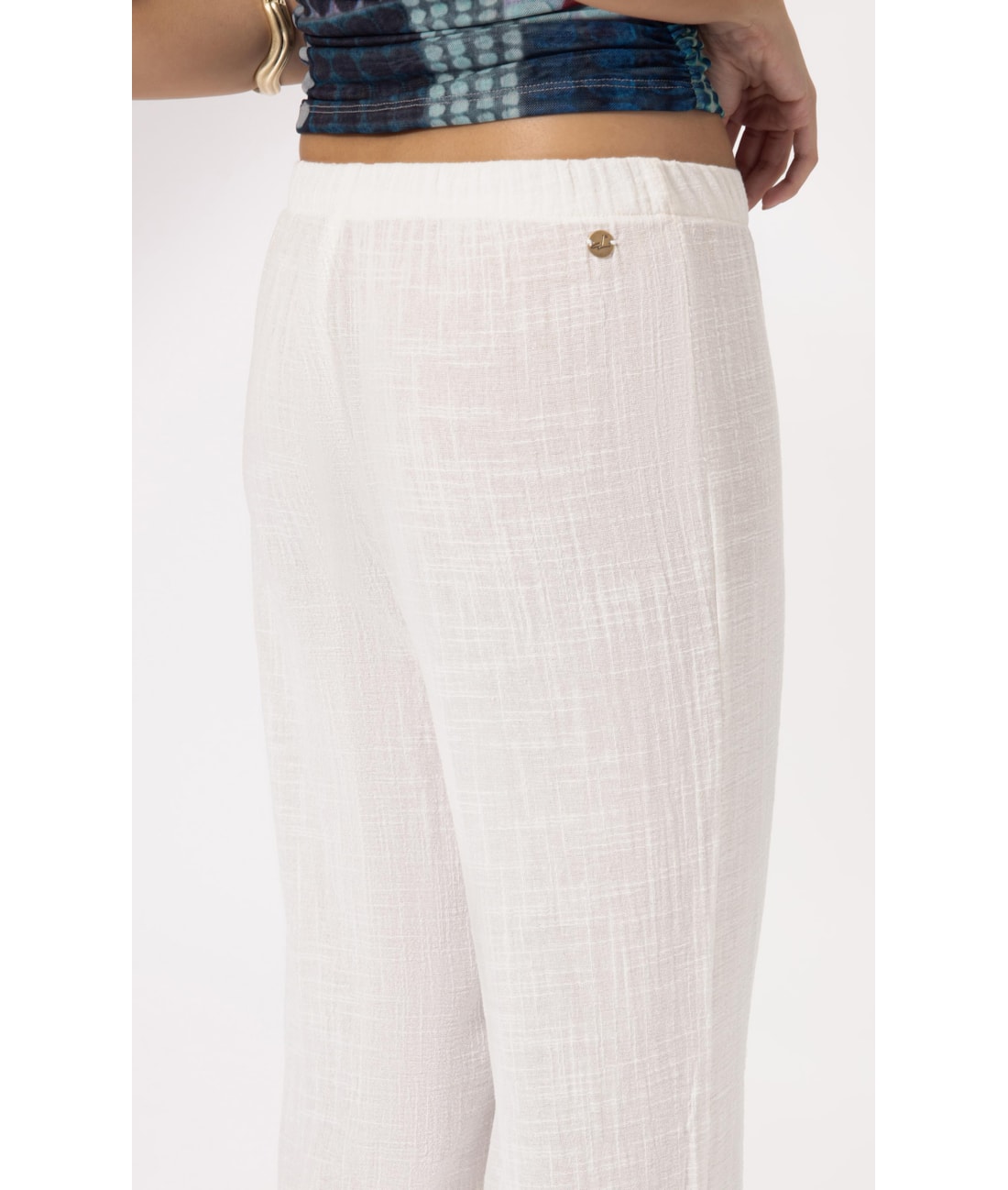 Calça Reta Cotton Plage Off White