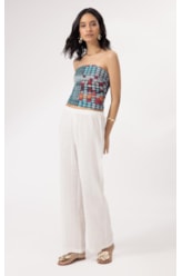 Calça Reta Cotton Plage Off White