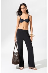 Calça Reta Cotton Plage Preto