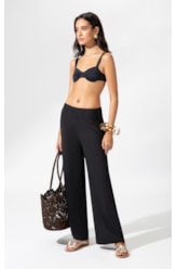 Calça Reta Cotton Plage Preto