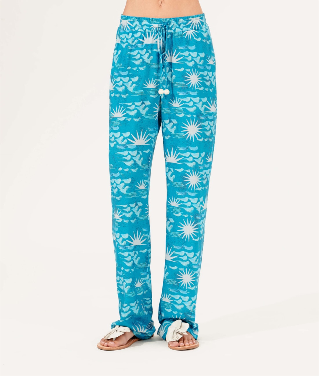 Calça Reta La Mer Azul Claro