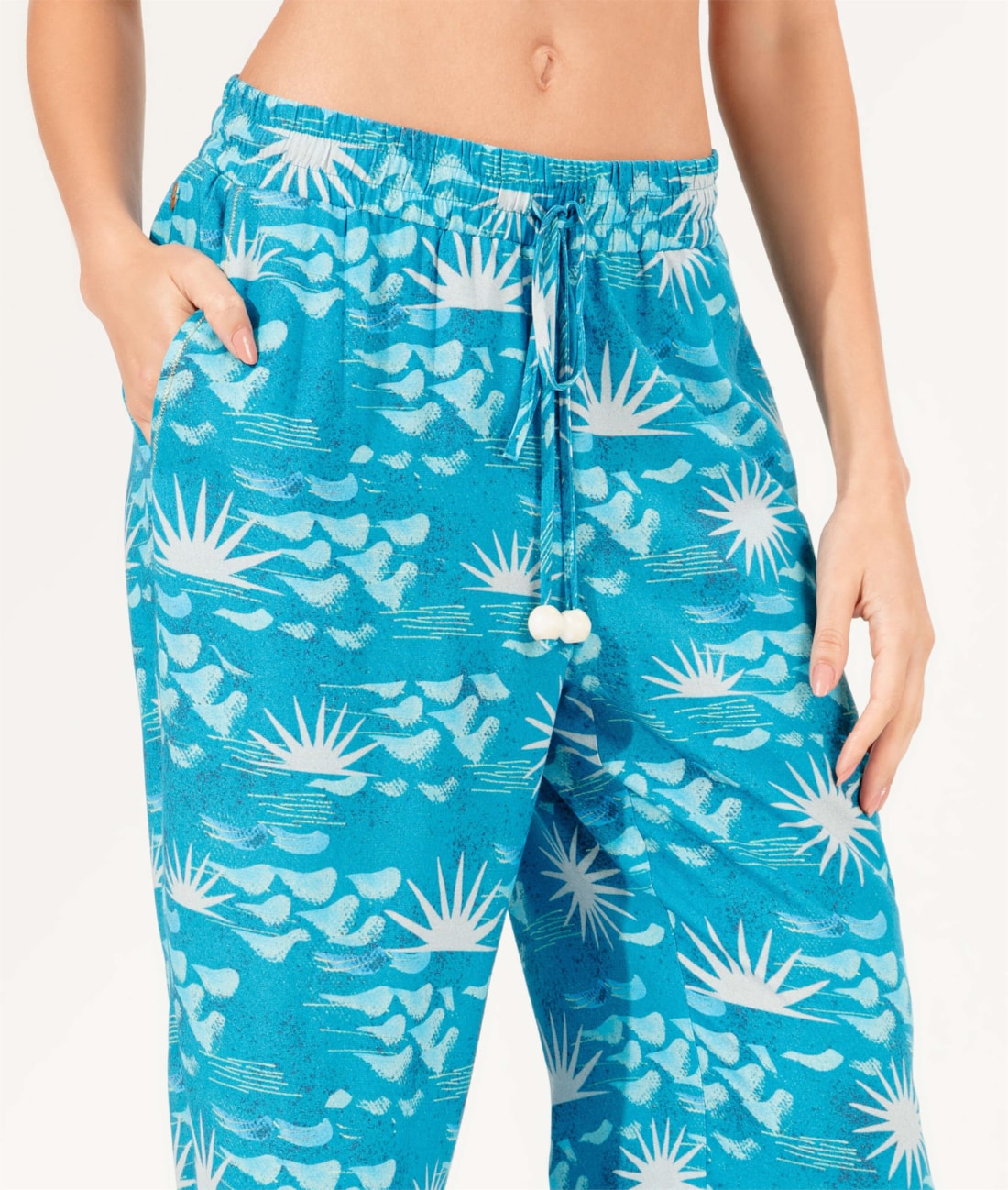 Calça Reta La Mer Azul Claro