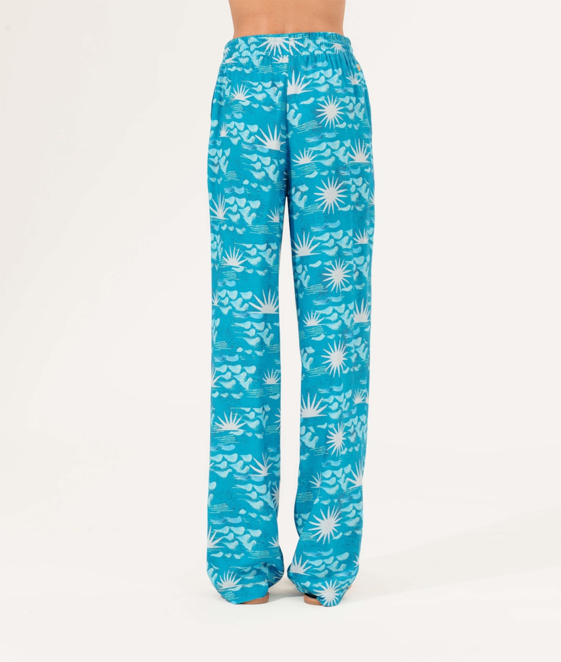 Calça Reta La Mer Azul Claro