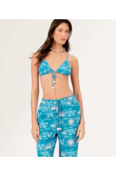 Calça Reta La Mer Azul Claro